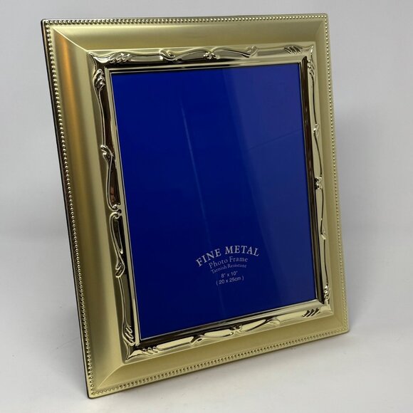Vintage Brass Gold Photo Picture Frame Ornate 80s 90s Scrolls 8x10 As New Unused - Picture 2 of 5